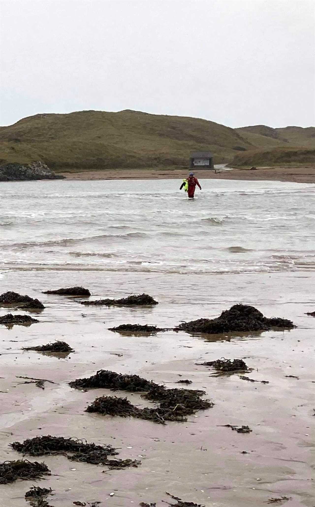 Dad and children, 8 and 12, rescued from sea after breaking lockdown to visit beach during Storm Christoph