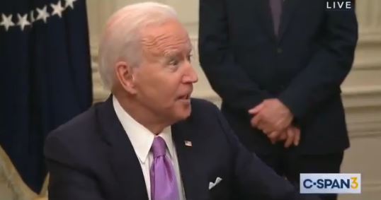 Biden snaps ‘gimme a break!’ at reporter who asked if goal of 1million Covid vaccine injections a day was ‘too low’