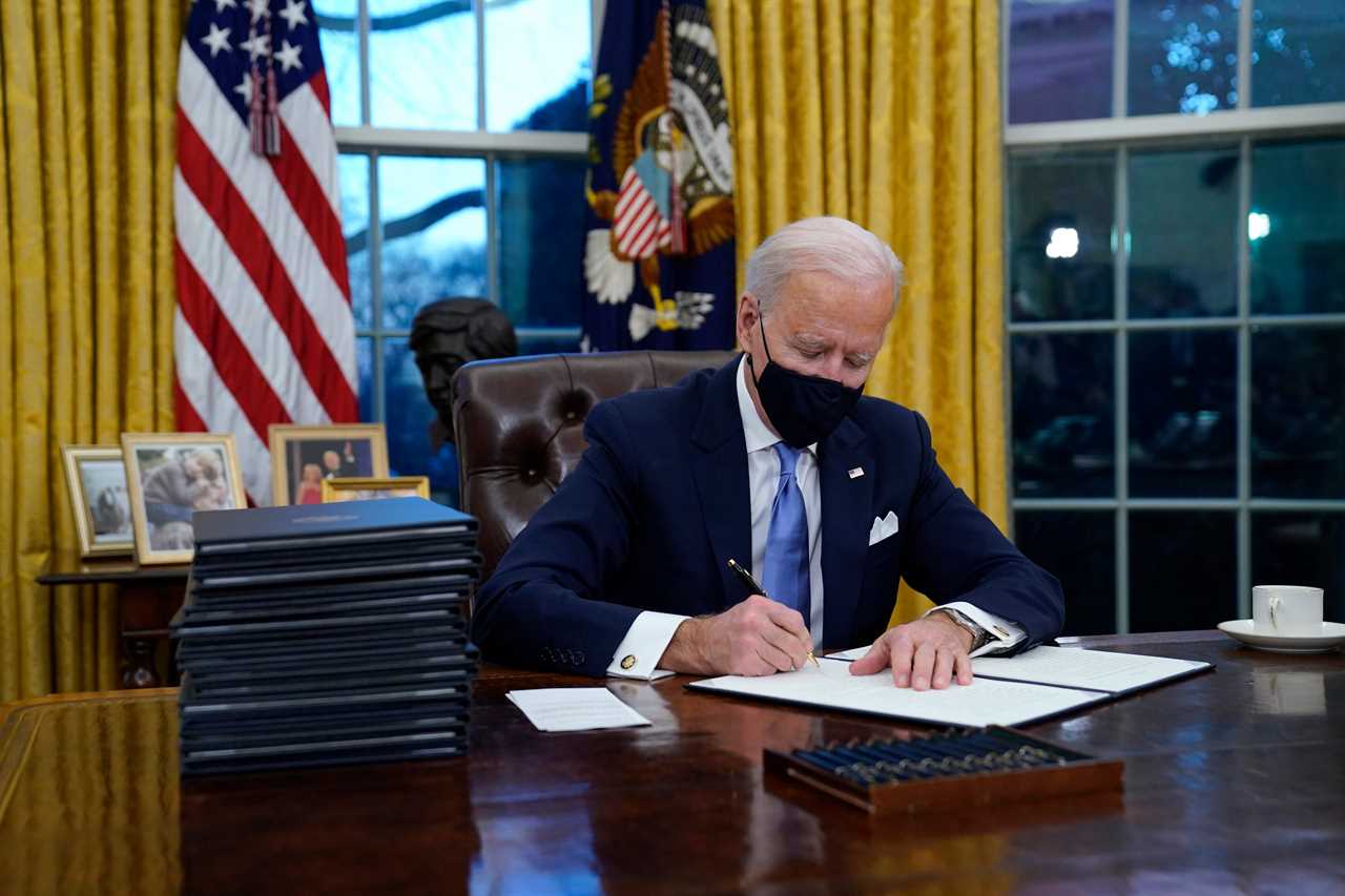 Biden blasted by critics for going maskless on federal property hours after signing mandate – but he WAS on TV