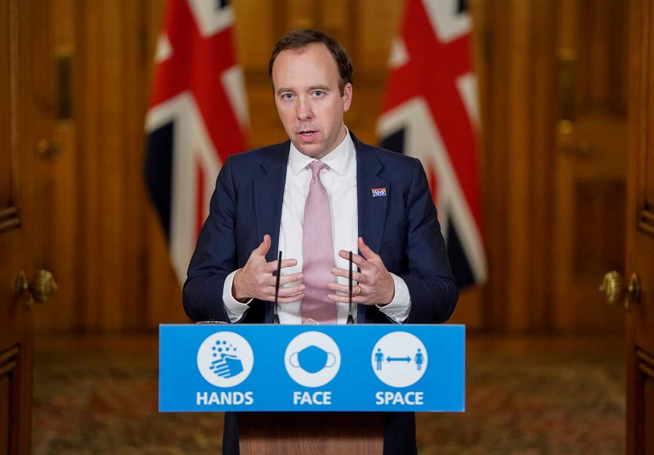 Matt Hancock to give 5pm press conference tonight as Government ‘set to hit UK vaccine target ahead of schedule’