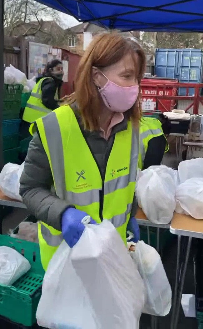 Kay Burley volunteers at London food bank while suspended from Sky News for lockdown breach