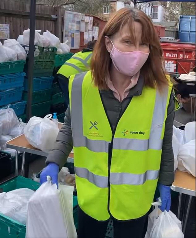 Kay Burley volunteers at London food bank while suspended from Sky News for lockdown breach