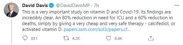 Vitamin D ‘reduces Covid deaths by 60%’, study finds as MP calls for therapy to be ‘rolled out in every hospital’