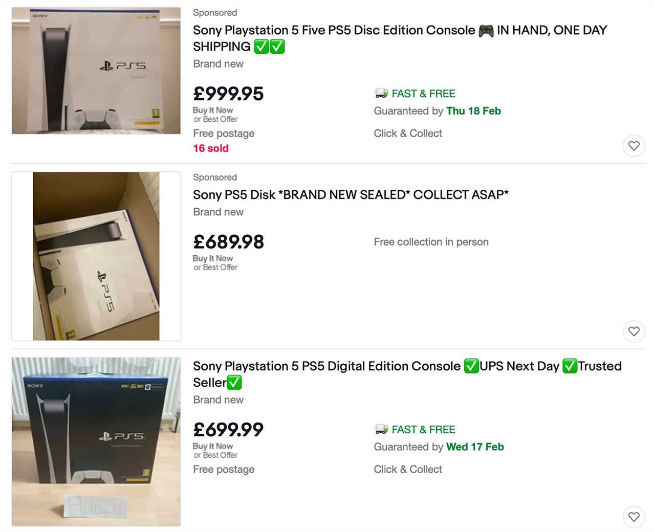 PS5 selling for £1,000 on eBay three MONTHS after launch – more than double the real price