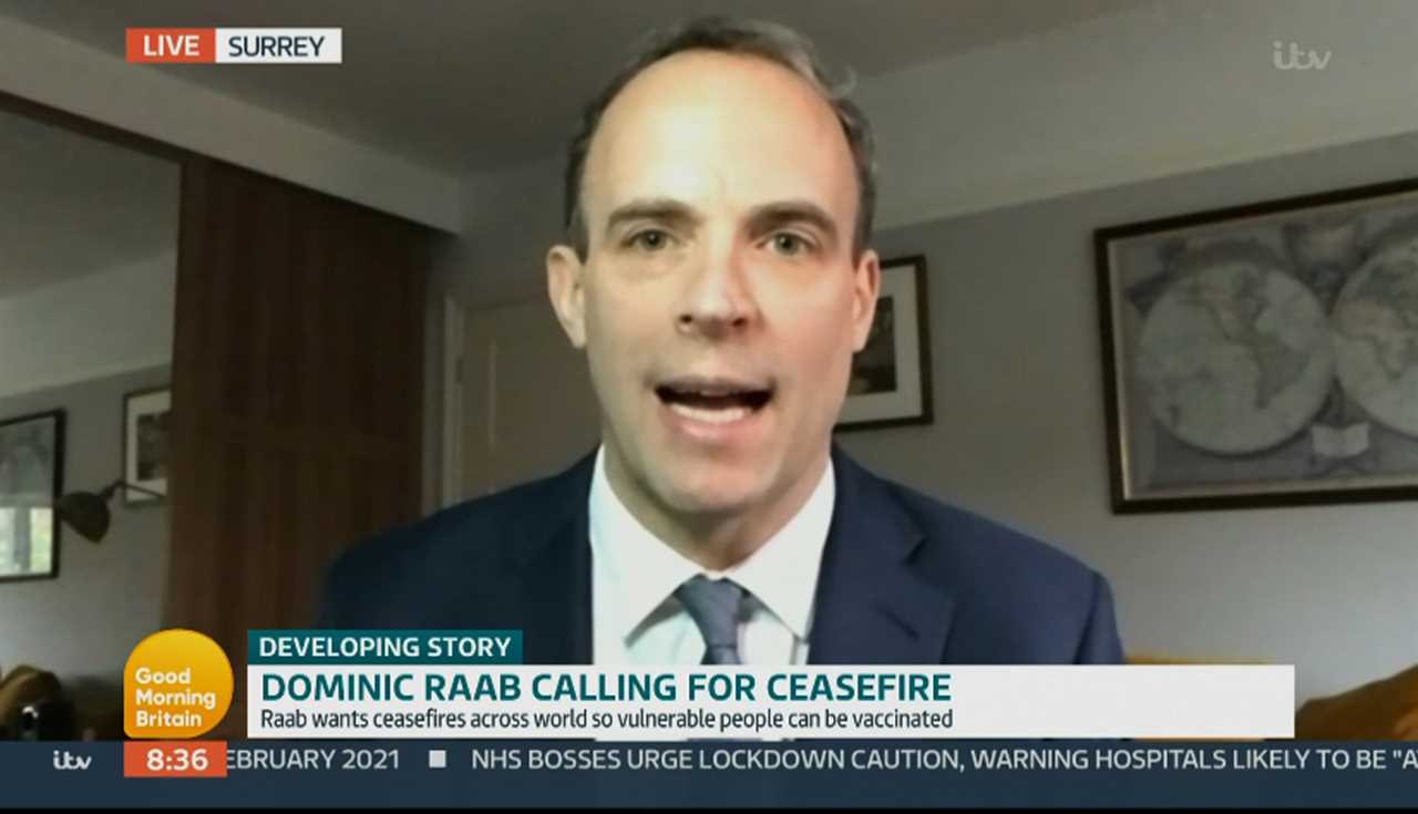 Kate Garraway and Dominic Raab in fiery clash over ‘nonsense’ Covid quarantine hotels as he calls GMB host ‘cynical’
