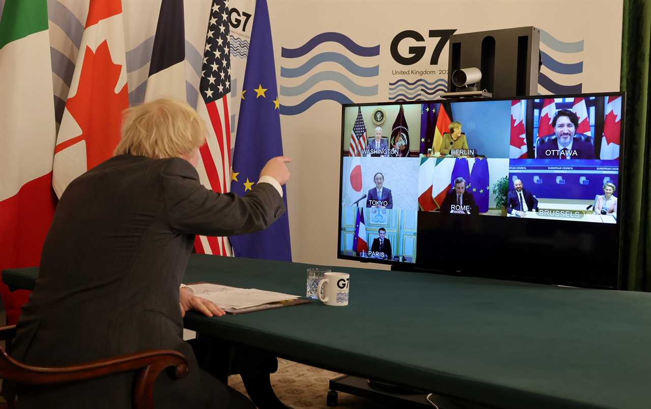 Boris Johnson tells Angela Merkel to ‘mute’ on first G7 call as PM meets Joe Biden virtually for 1st time