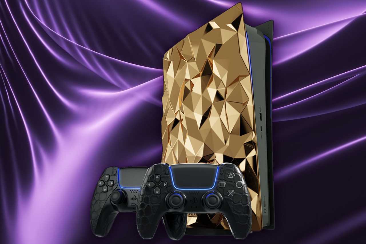 Mind-blowing GOLD PS5 with crocodile leather controller goes on sale for $500k