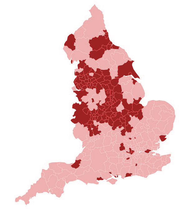 Covid map reveals shocking North-South divide as infections ‘burning quite hot’ in some areas, JVT warns