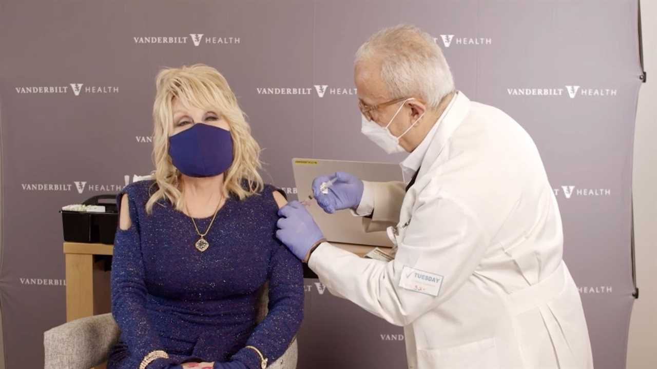 Dolly Parton receives Covid-19 vaccine and encourages others to get it as she says ‘don’t be such a chicken!’