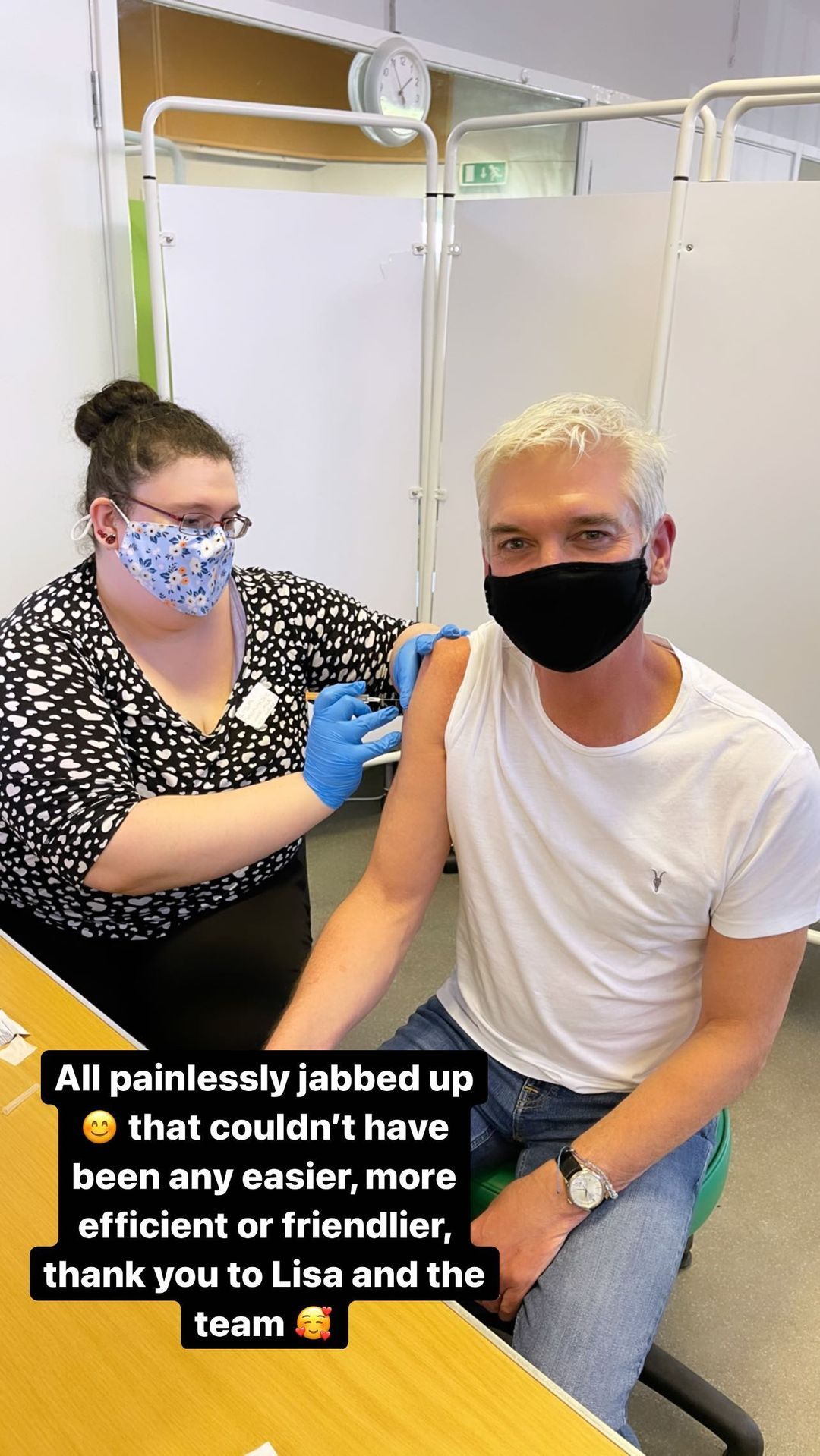 This Morning’s Phillip Schofield receives his Covid vaccine and thanks NHS staff for administering it without pain