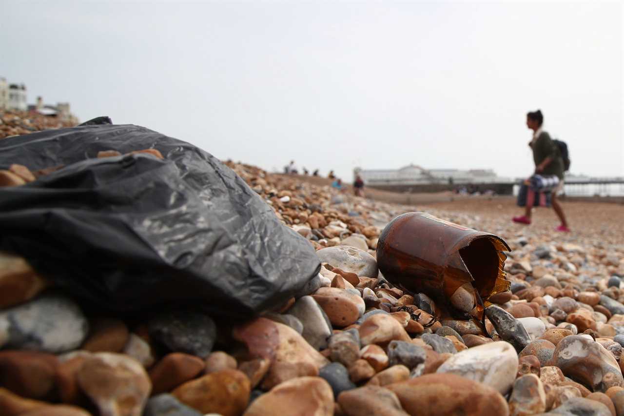 England’s parks, beaches and green spaces strewn with plastic bottles & litter after hottest day of the year