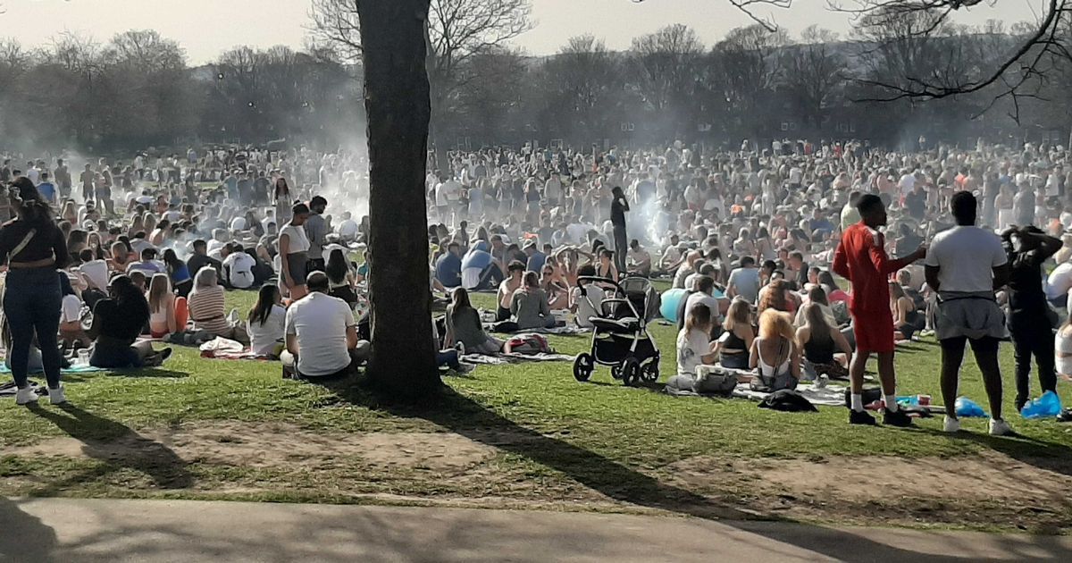 Hundreds of people have flocked to a Hyde Park in Leeds