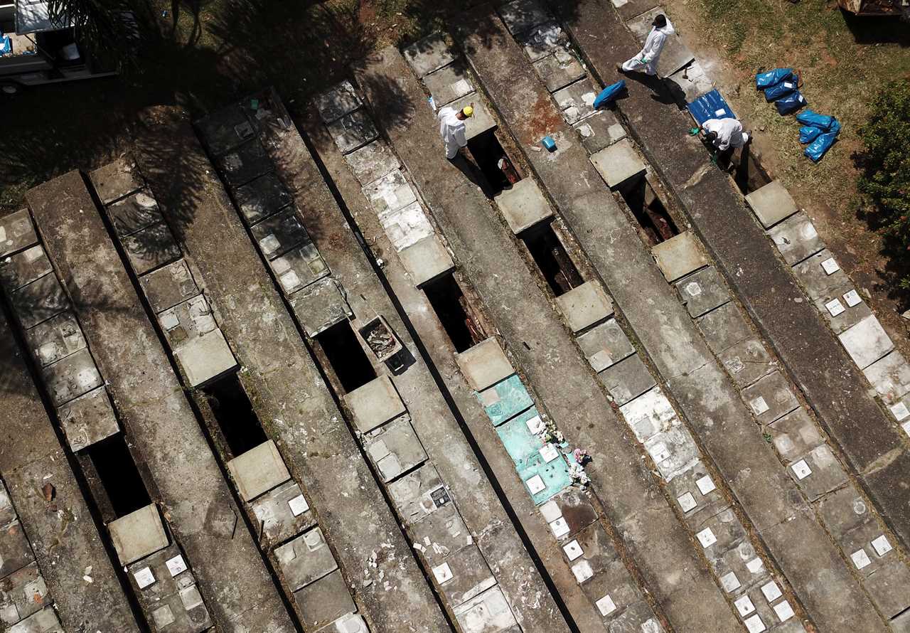 Overflowing Brazil cemetery digs up 1,000 skeletons to make room for more Covid victims as deaths spiral out of control