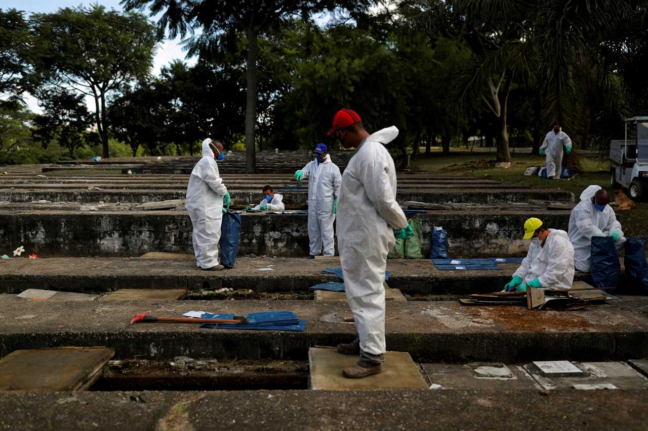 Overflowing Brazil cemetery digs up 1,000 skeletons to make room for more Covid victims as deaths spiral out of control