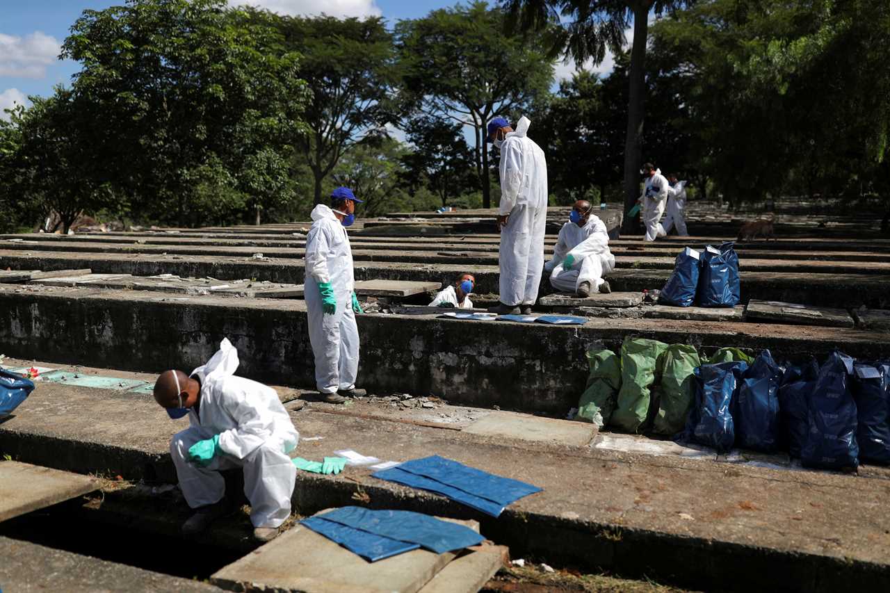 Overflowing Brazil cemetery digs up 1,000 skeletons to make room for more Covid victims as deaths spiral out of control