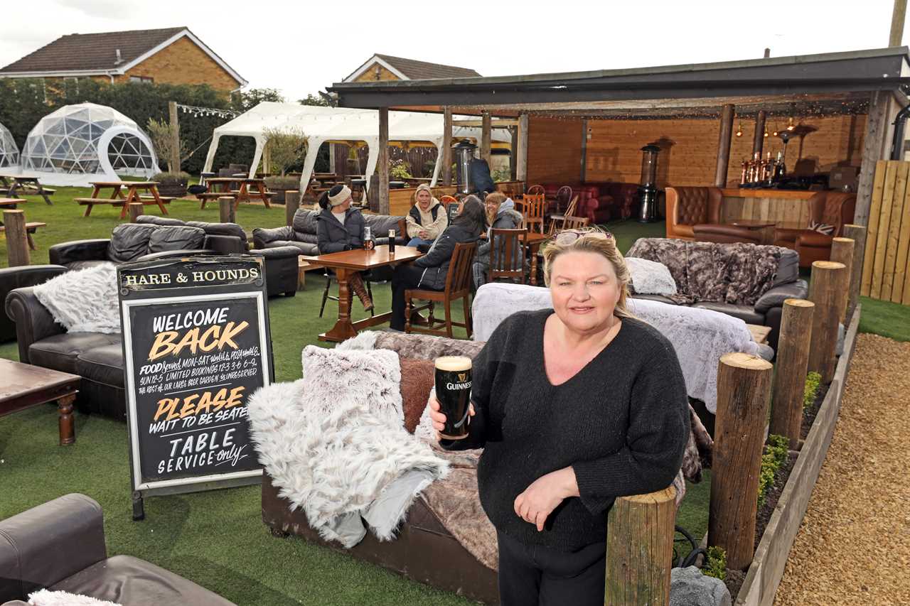 Pubs across England put finishing touches to their gardens ahead of Monday’s outdoor reopening