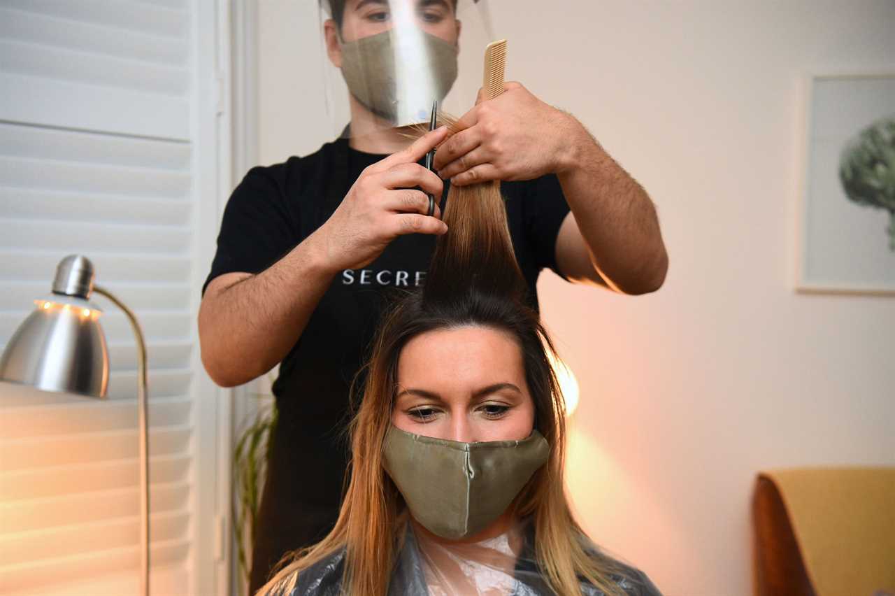 Brits flock to get their hair cut for the first time in months as salons reopen after midnight