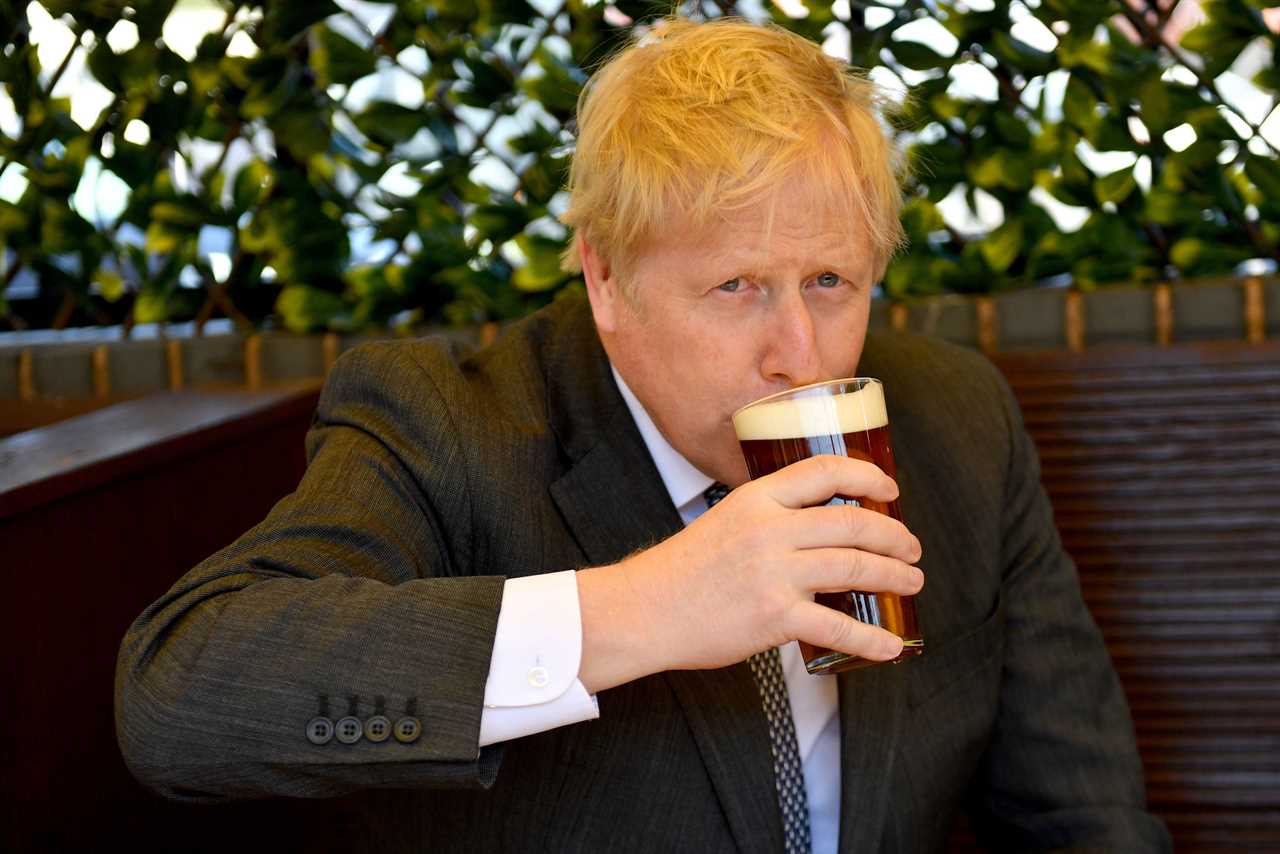 Boris Johnson FINALLY has his first post-lockdown pint in pub as he campaigns for Birmingham Mayor Andy Street