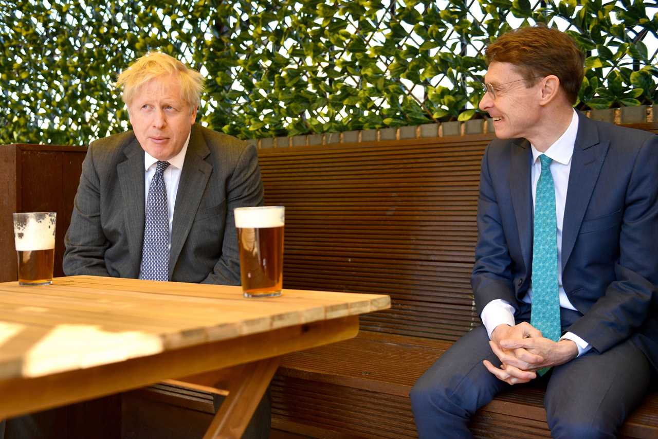 Boris Johnson FINALLY has his first post-lockdown pint in pub as he campaigns for Birmingham Mayor Andy Street