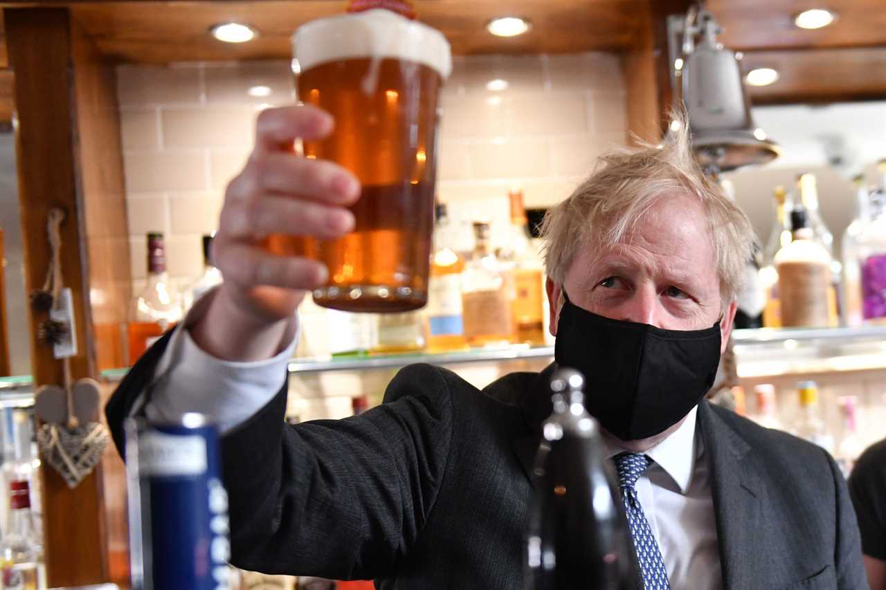 Boris Johnson FINALLY has his first post-lockdown pint in pub as he campaigns for Birmingham Mayor Andy Street