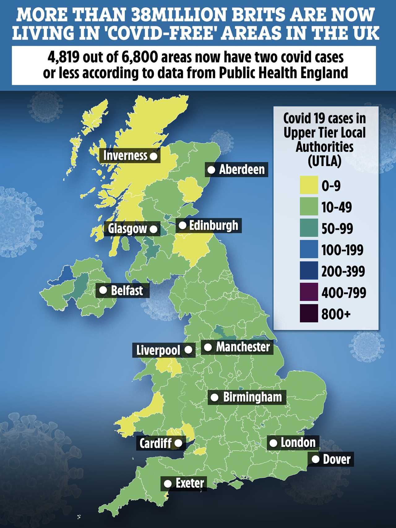 Over 38million Brits live in almost ‘covid-free’ areas as Govt scientists say UK roadmap to lift Covid measure on track