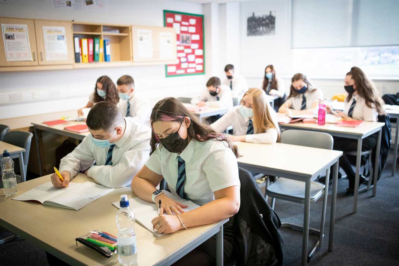 Pupils will be spared from wearing masks in class at English schools and colleges in just over two weeks’ time