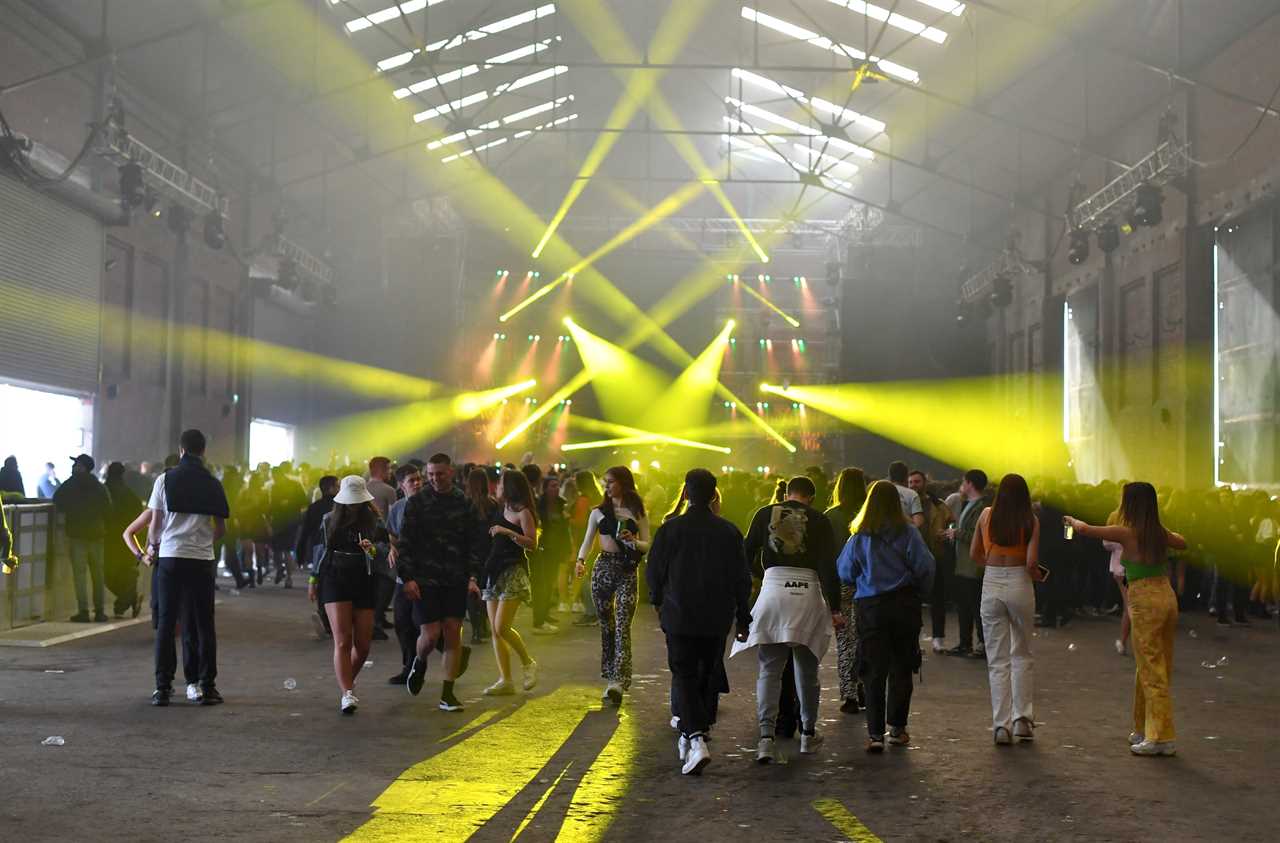 Thousands of excited Brits arrive for second post-lockdown rave with no social distancing or face masks at test event