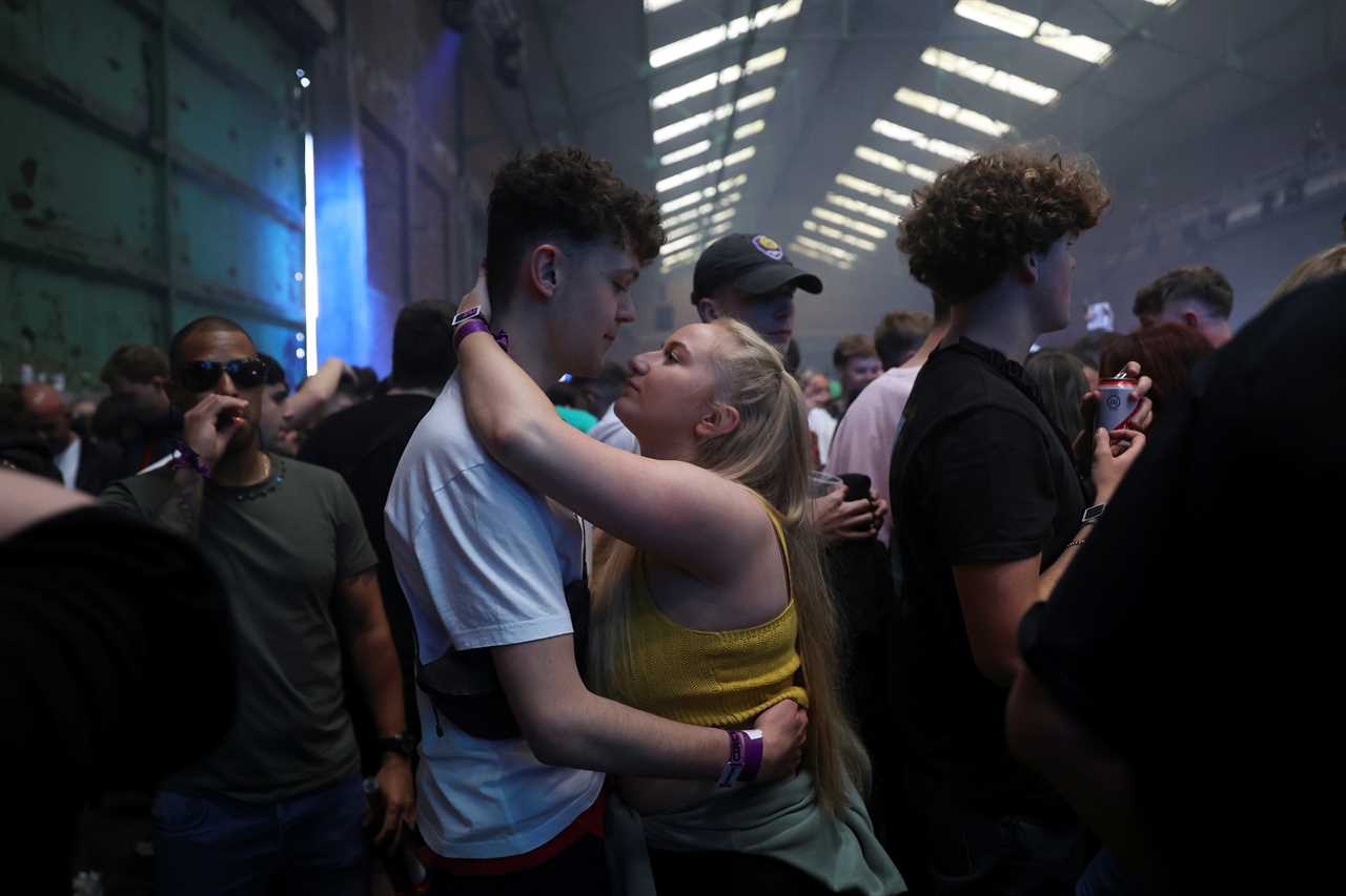 Thousands of excited Brits arrive for second post-lockdown rave with no social distancing or face masks at test event