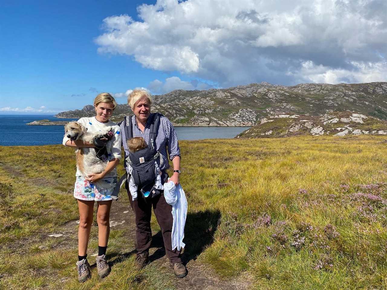 The family on their first holiday to the Scottish Highlands