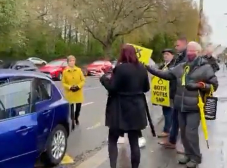 Nicola Sturgeon brands election rival Jayda Fransen ‘racist’ and ‘fascist’ in angry scenes outside polling station