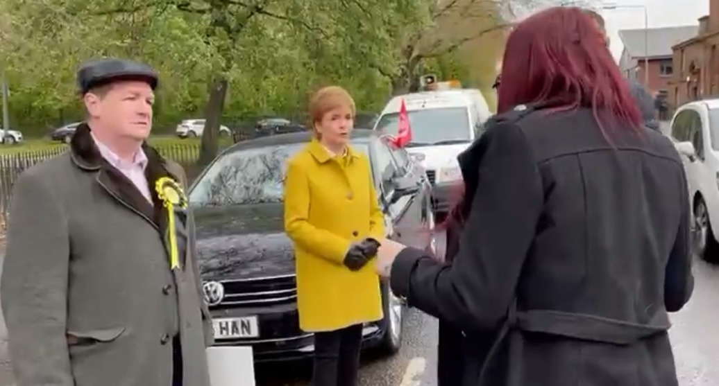 Nicola Sturgeon brands election rival Jayda Fransen ‘racist’ and ‘fascist’ in angry scenes outside polling station
