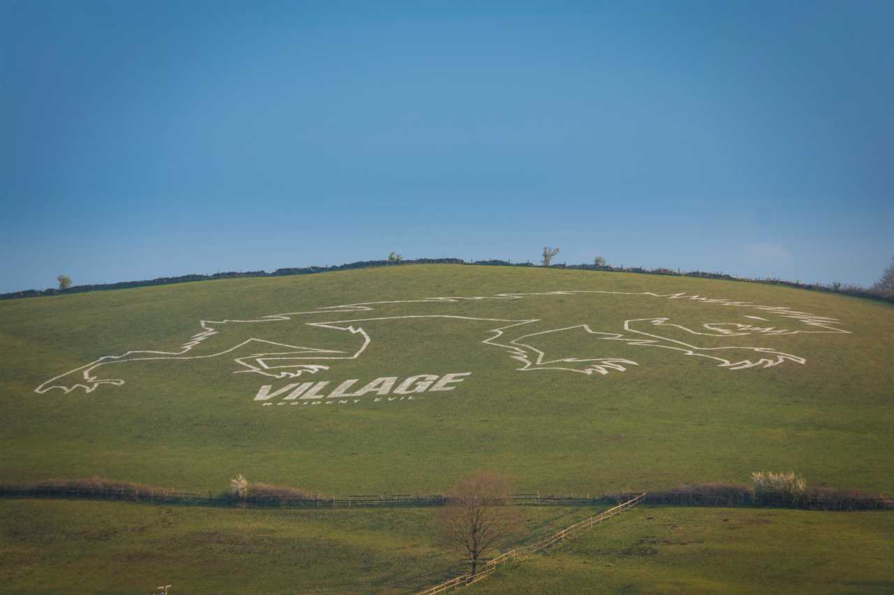 Spooky 100-metre chalk figure of ancient werewolf revealed as new Resident Evil Village video game launch