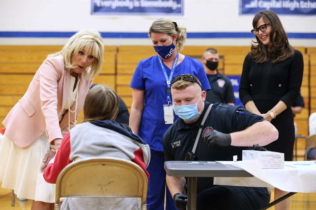 Jill Biden puts her mask back on as mass confusion erupts day after CDC says vaccinated Americans don’t them indoors