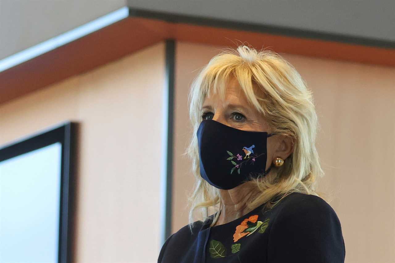 Jill Biden puts her mask back on as mass confusion erupts day after CDC says vaccinated Americans don’t them indoors