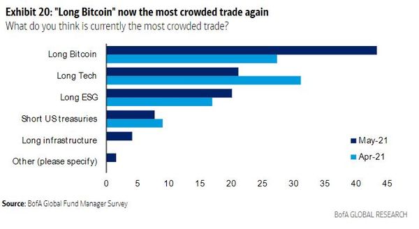 ‘Long Bitcoin’ chosen as most crowded trade in latest BofA survey