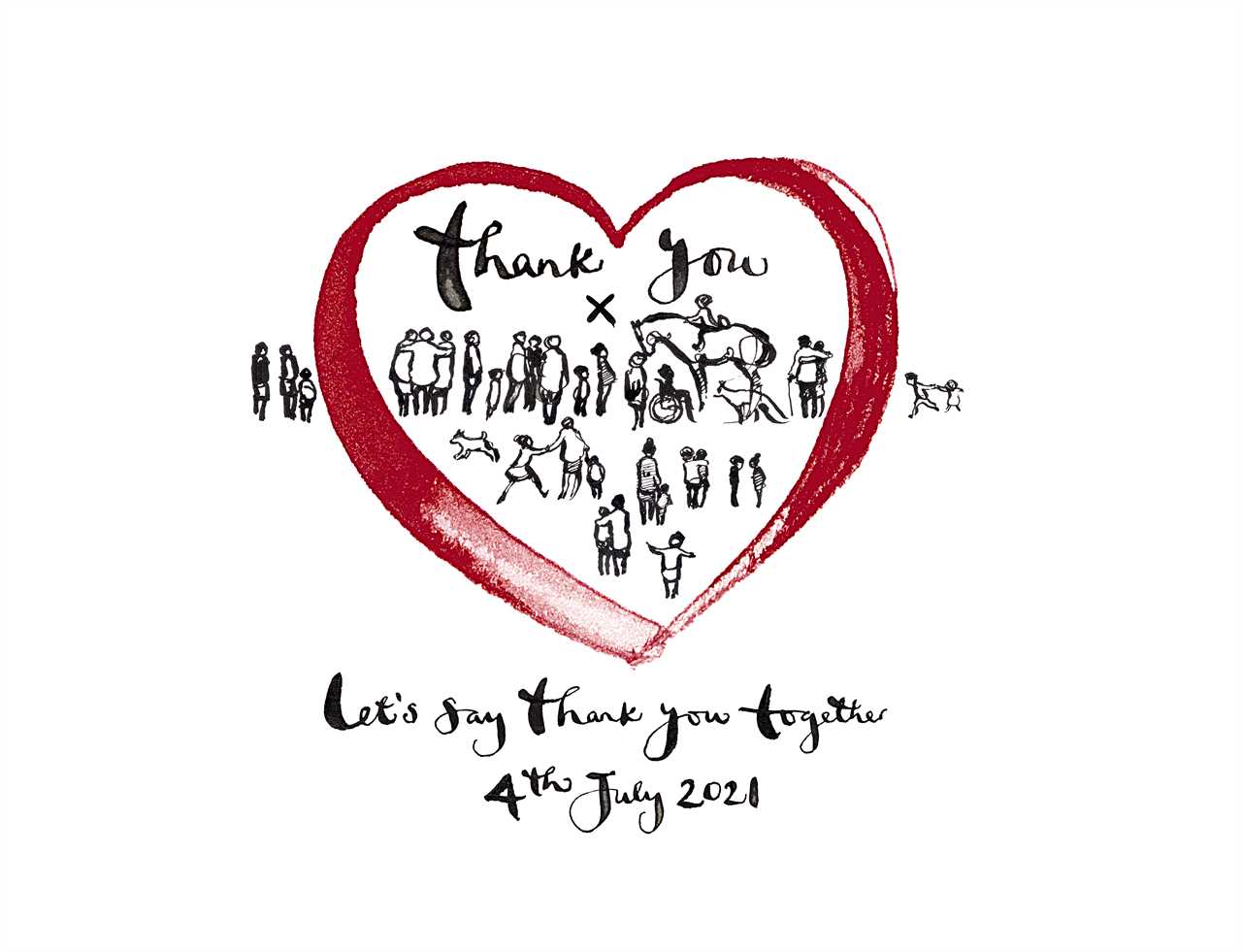 Children’s author Charlie Mackesy designs heart-warming card as a thank you to those who helped us through Covid crisis