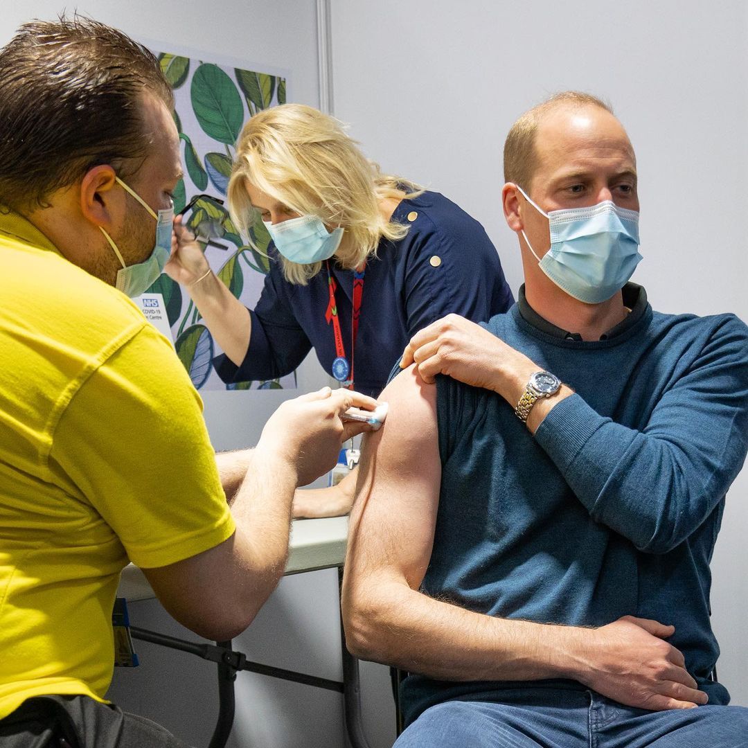 Prince William, 38, gets Covid vaccine after having coronavirus last year as jabs offered to over-35s from today