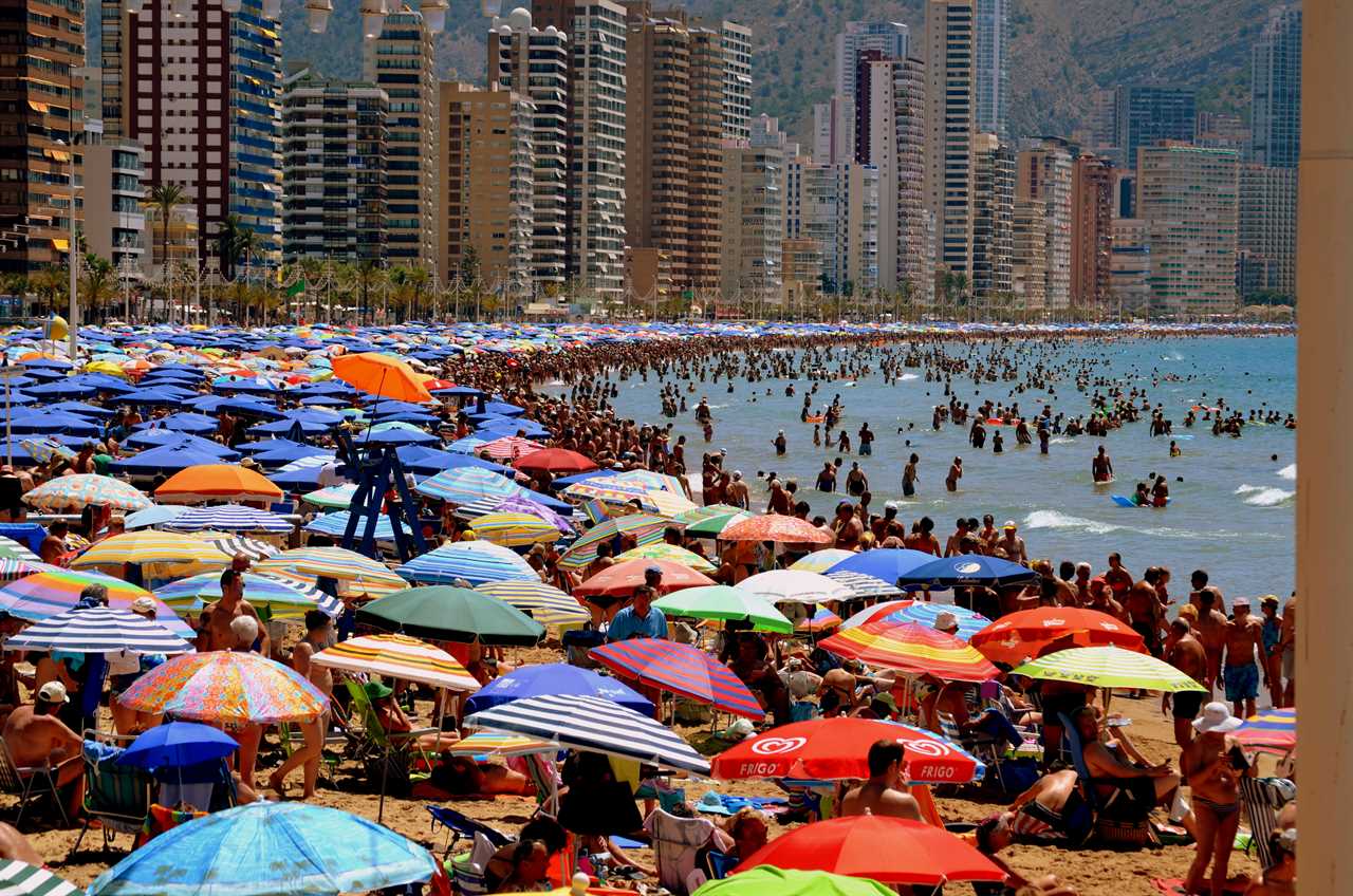 Playa Levante, in Benidorm, Spain