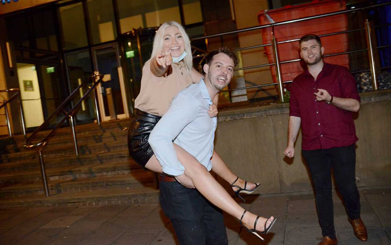 Revellers hit the town in Leeds and Birmingham as boozed-up Brits take advantage of the three-day weekend