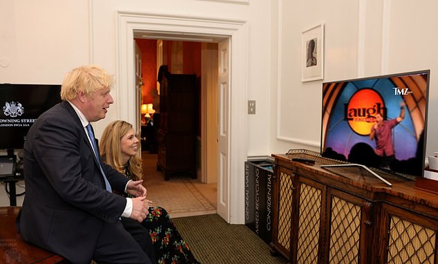 Photos of Boris Johnson and Carrie Symonds cheering on England against Germany mocked online