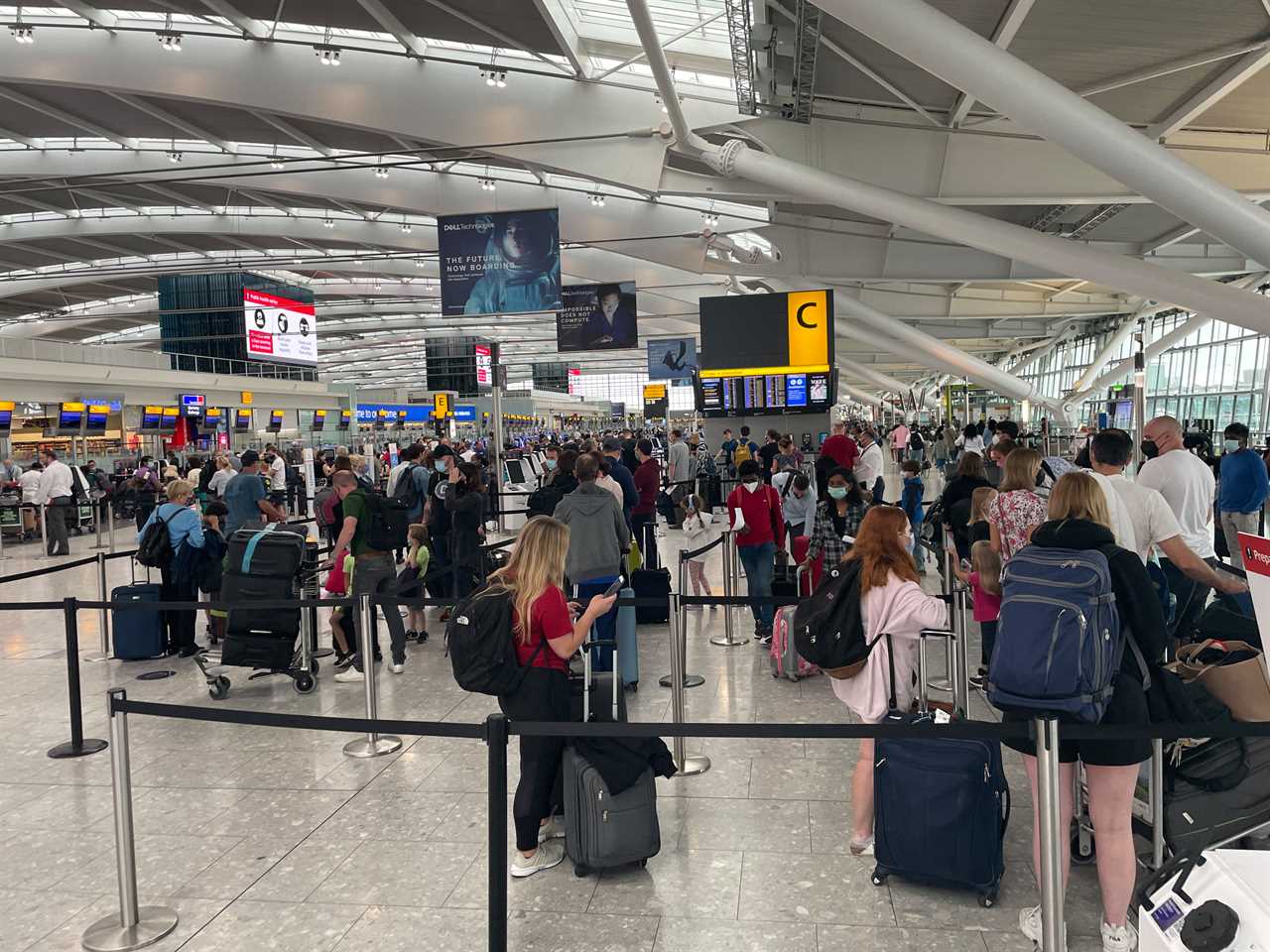 Heathrow holidaymakers queue for ‘three HOURS’ as ‘e-gates break down’ on airport’s busiest weekend of the year