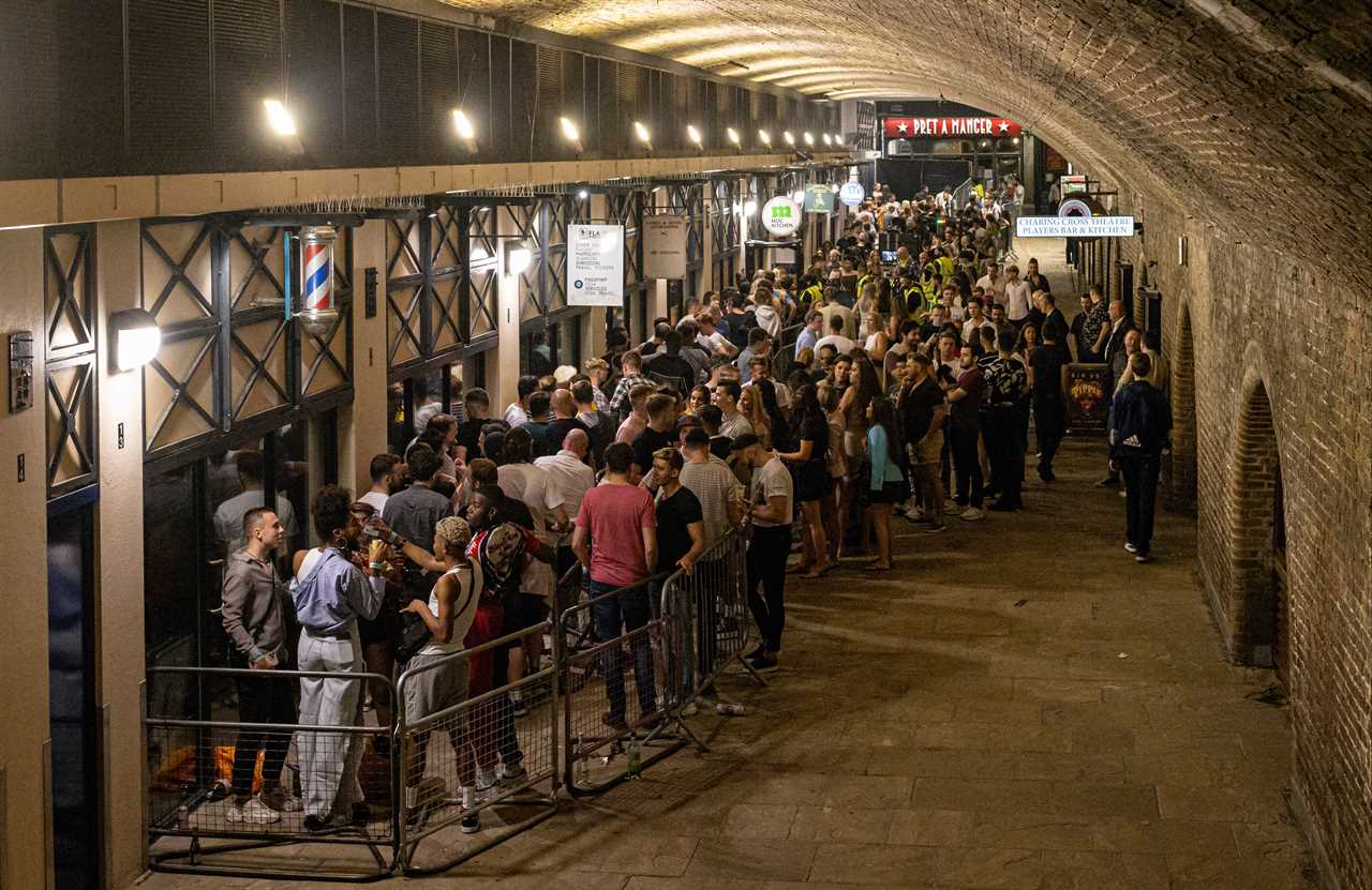 Boozy Brits don fancy dress as thousands hit bars and nightclubs to celebrate first weekend of freedom