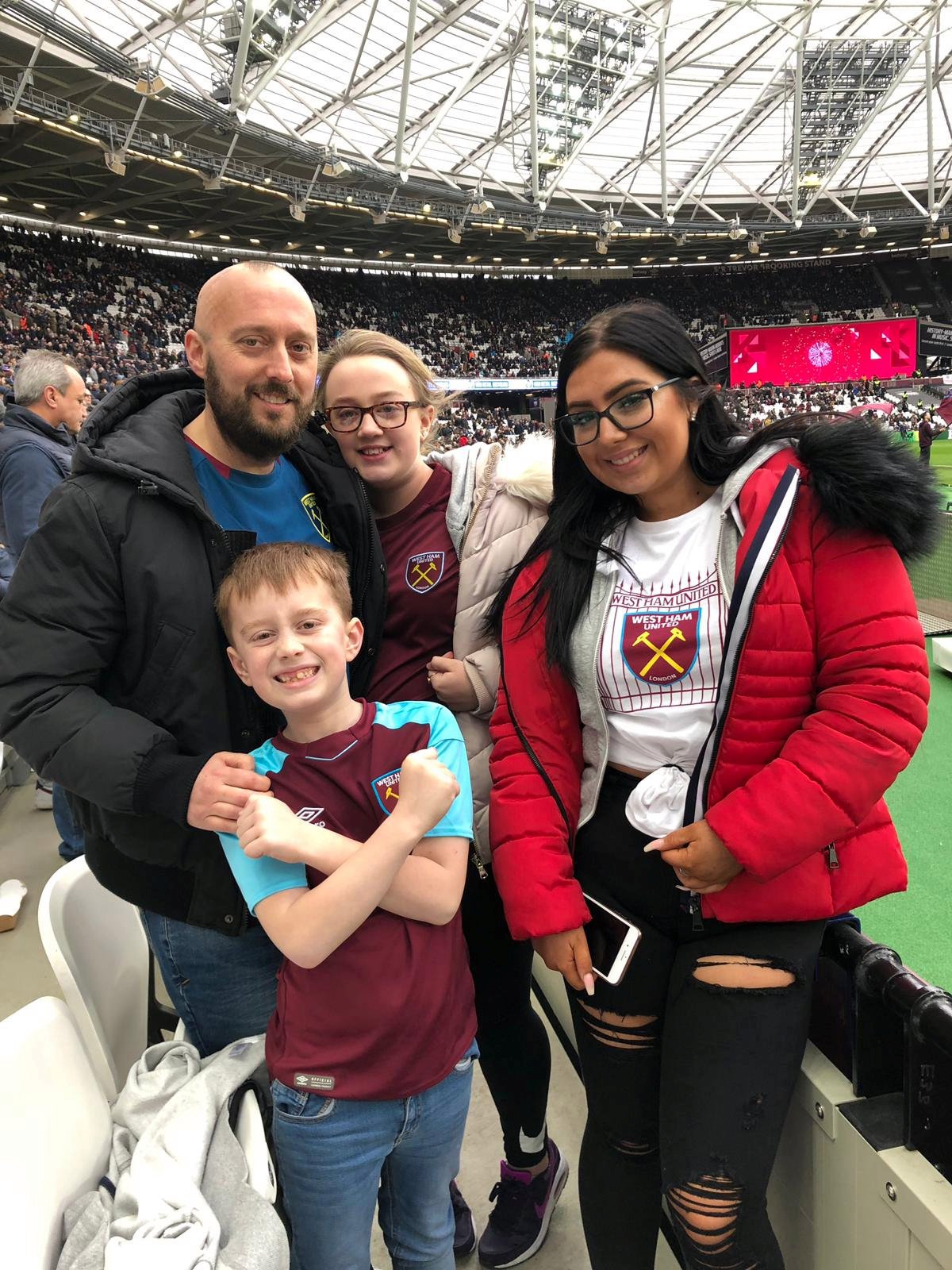 He recently took his family to West Ham as part of his aim to make the most of whatever time they have left