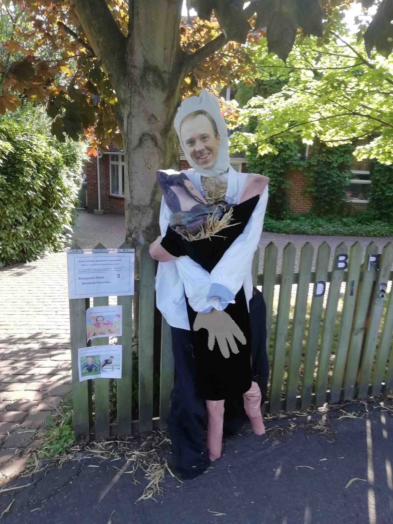 Matt Hancock’s affair with Gina Coladangelo mocked with hilarious effigy in village scarecrow competition