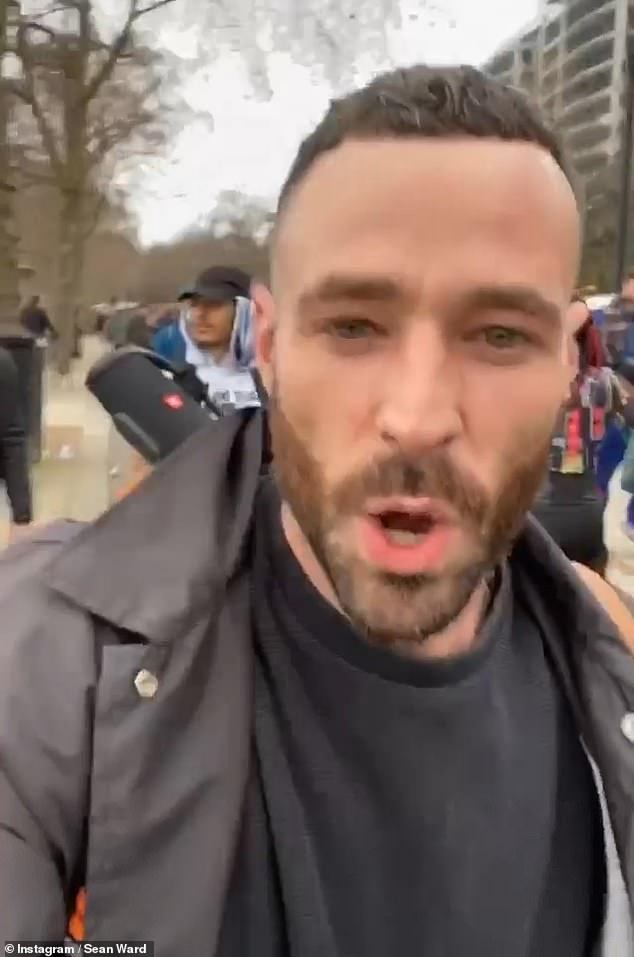 Ex-Coronation Street star Sean Ward faces off with cops as anti-vaccine protesters try to storm BBC and ITV studios