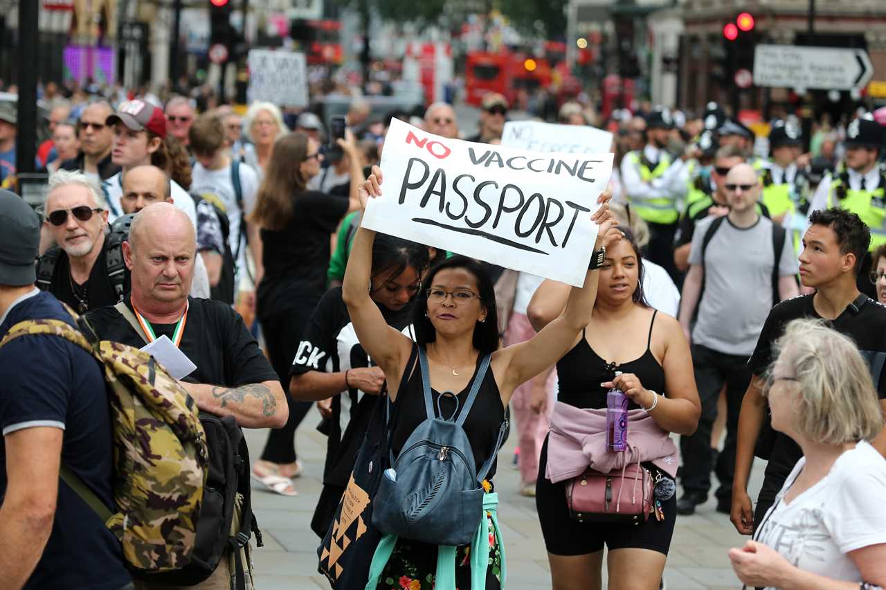 Anti-vaxxer mob storm Covid testing centre during lockdown protest as rallies March in London and Manchester