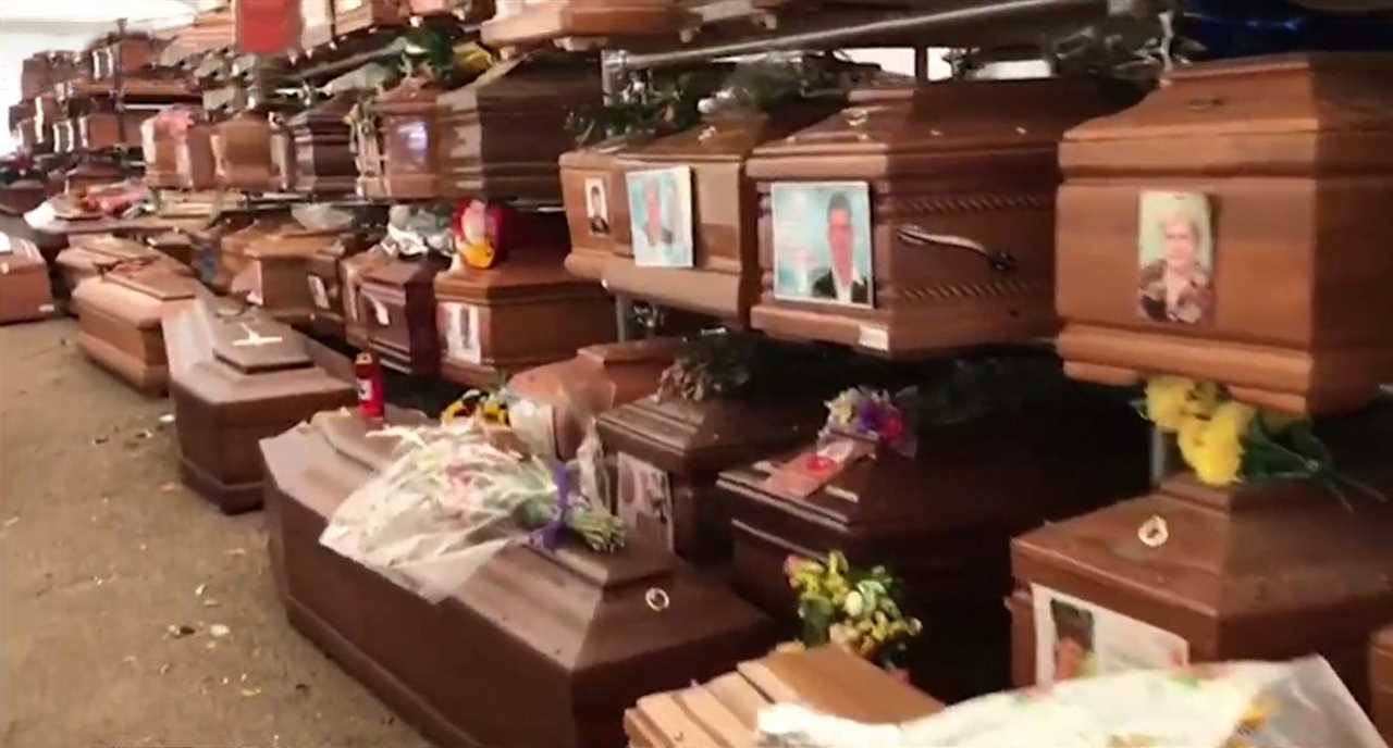 Covid health nightmare as 1,000 stinking ‘zombie coffins’ burst open after being left unburied in 48C heatwave