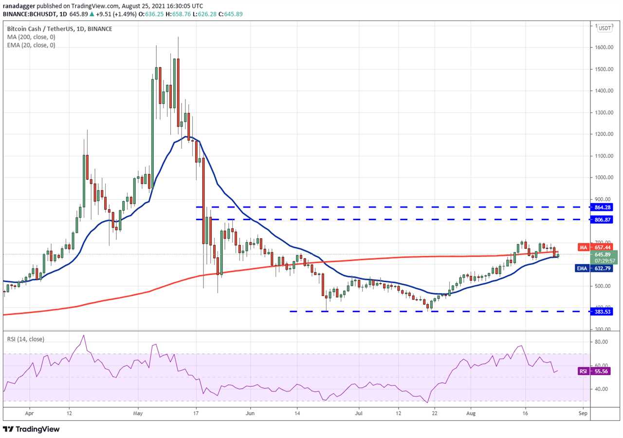 Price analysis 8/25: BTC, ETH, ADA, BNB, XRP, DOGE, DOT, SOL, UNI, BCH