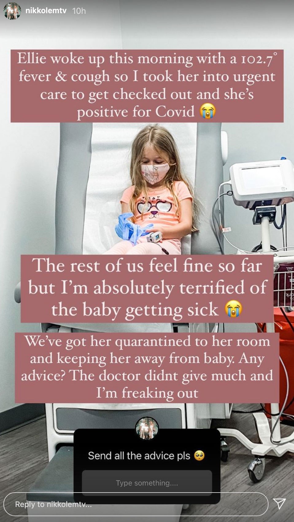 Teen Mom Nikkole Paulun ‘terrified’ as Covid-stricken daughter Ellie, 6, is rushed to urgent care with 102 fever