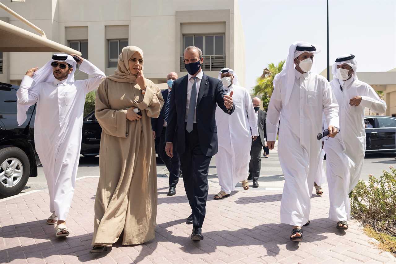 Dominic Raab touches down in Qatar for urgent Afghan talks with PSG-owning Emir